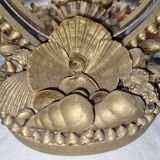 Miroir de table, coquillages dorés de 1970