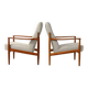 Pair of Scandinavian teak armchairs, 1950s–60s