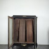 Blackened wooden bookcase display case from the Napoleon III period
