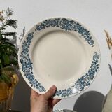 Set of 8 flat plates iron earth model Longchamp Alésia