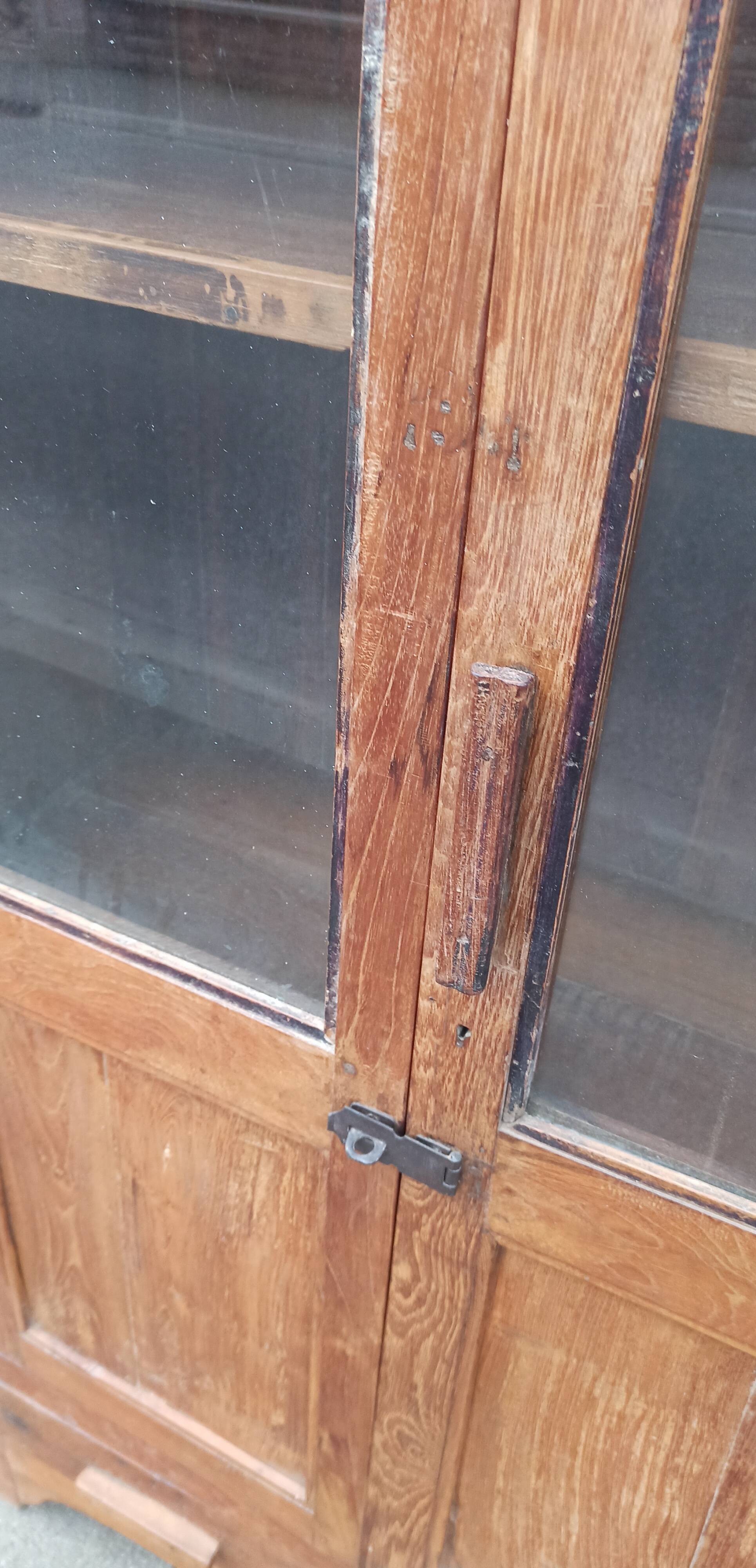 Old glazed teak cabinet