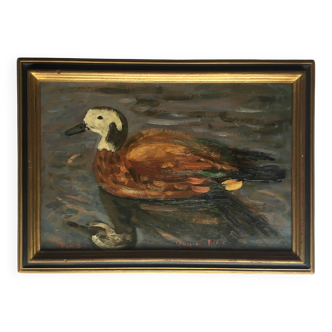 Jacques birr "the duck at the pond" oil on panel signed and dated