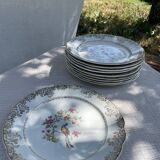 Lot de 10 assiettes vintage françaises – Digoin Sarreguemines, collection