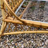 Rattan basket bed 90x190 vintage 1960