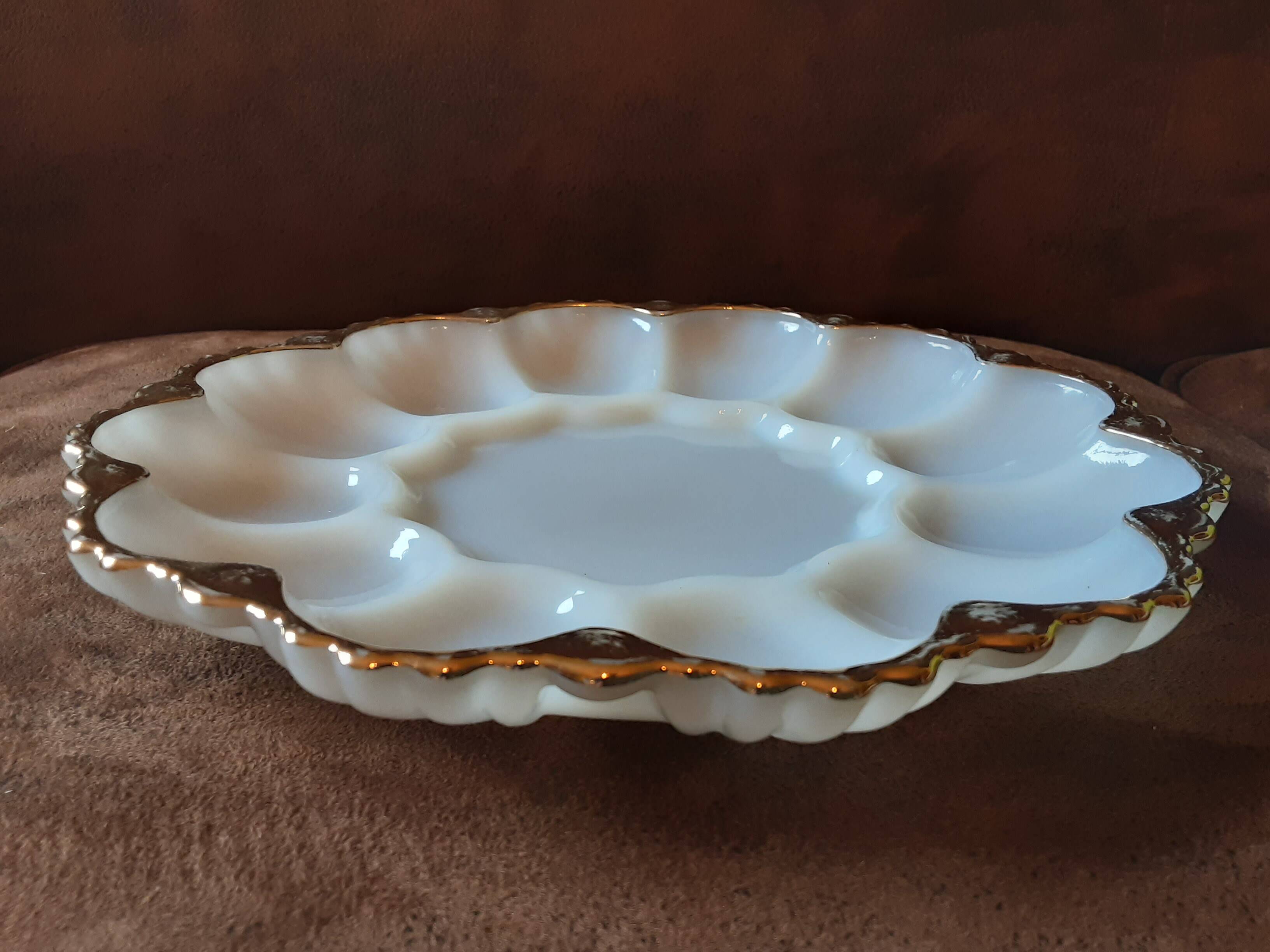 White opaline dish