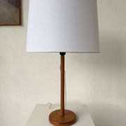 Lampe de table bois chêne années 70