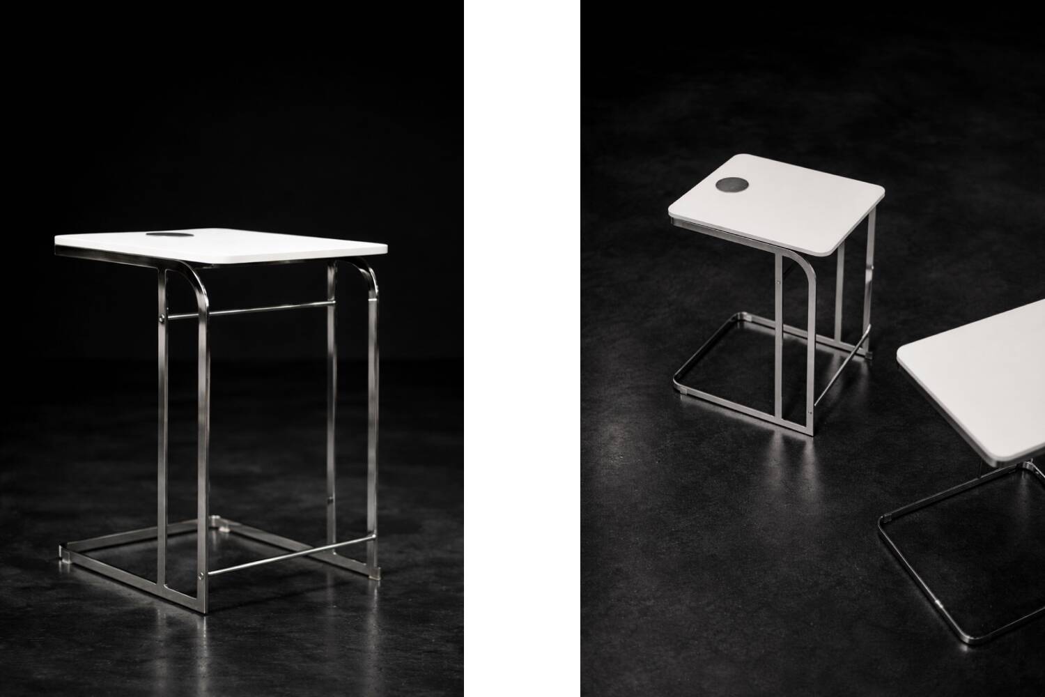 Vintage Mid-Century Italian Modern White Coffee Tables Carlotta