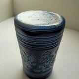 mug in blue Alsace sandstone signed