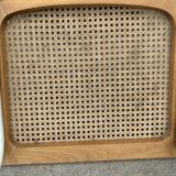 Cesca chair b32 model in white and wood by Marcel Breuer