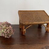 Rattan and cane footrest from the 1950s