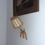 3 rattan sconces 50s