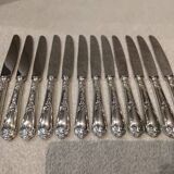 12 silver-plated dessert knives, Ercuis silversmith, Louis XV style, 29
