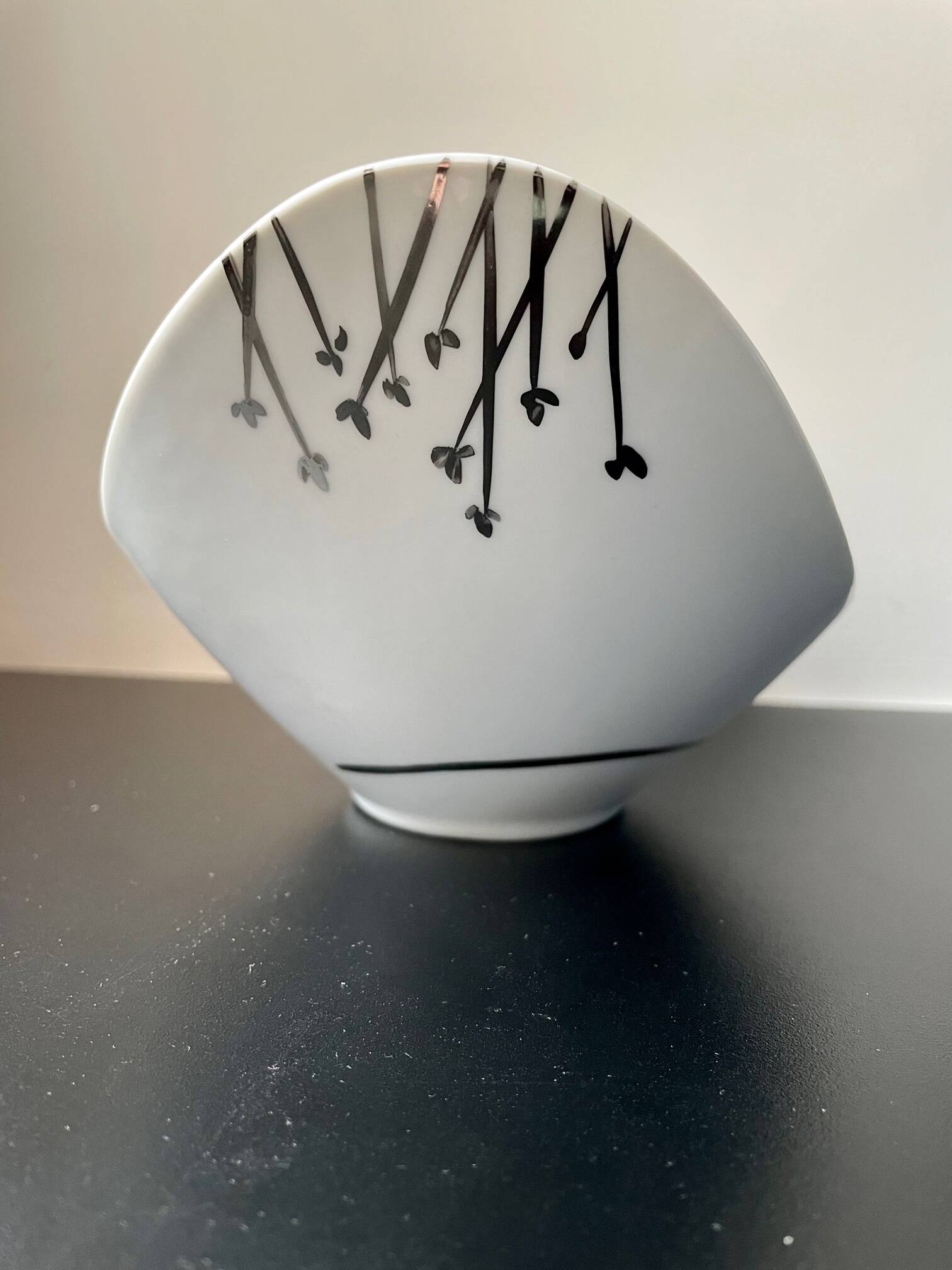 5 White and Silver Porcelain Bowls Made in France