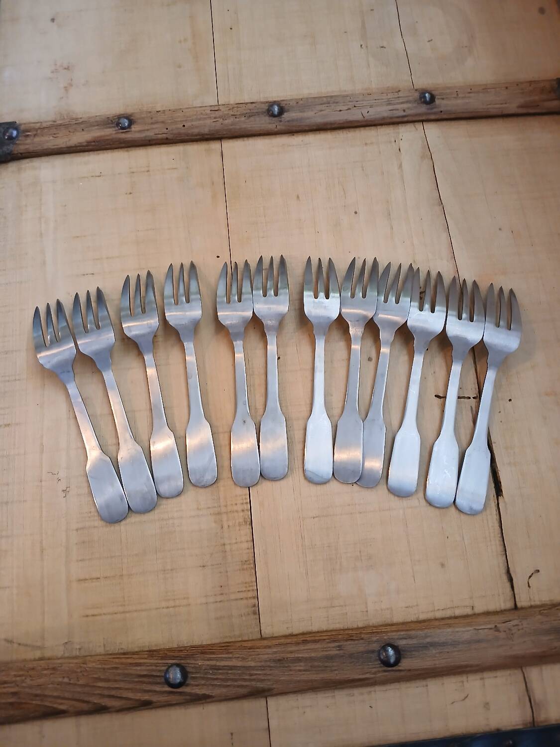 12 antique cake forks