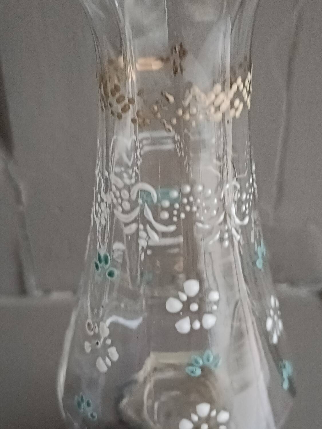 Pair of enameled glass vases