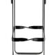 Contemporary classic bar stool in black smoked steel and navy blue leather.