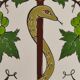 Hand-Painted Greek Ceramic Wall Plate, Grapevine & Rod of Asclepius Motif