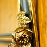 Frame decorated with nineteenth century roses, English green & gold leaf.