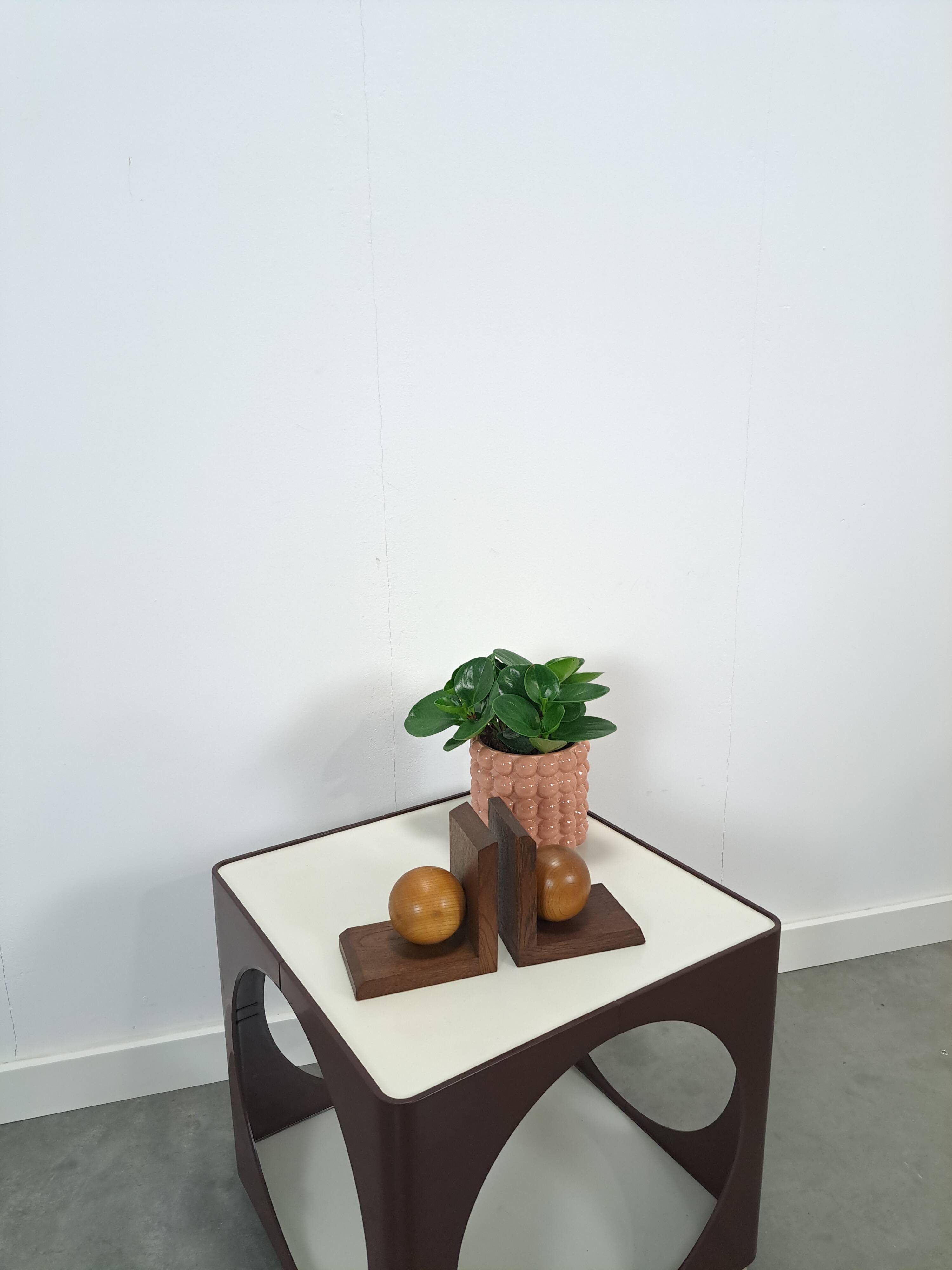 Vintage vieux houten boekensteun