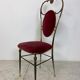 chaise vintage regency style brass et red velvet années 1950
