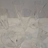 8 champagne flutes Cristallerie de Saint Louis model Cerdagne