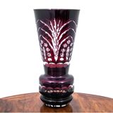 Vase en cristal marron, Pologne, années 1970