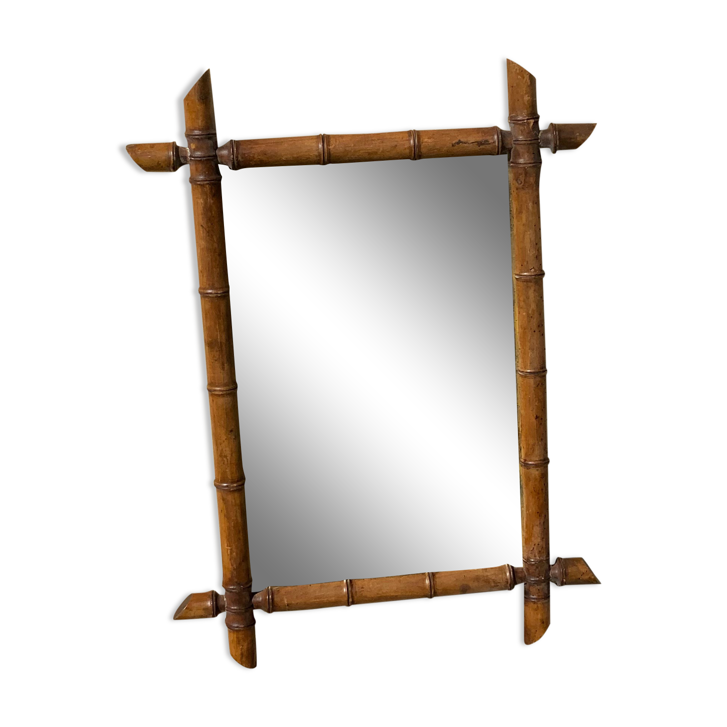 Antique wooden mirror bamboo style