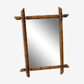 Antique wooden mirror bamboo style