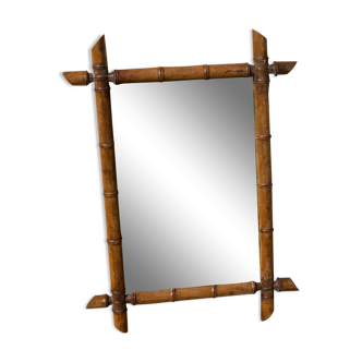 Antique wooden mirror bamboo style