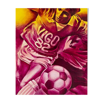 Original poster World Cup football Spain 1982 by Jacques Monory - Small Format - On linen