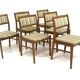 Set of 6 Scandinavian beech chairs, Snickerinytt AB, Lammhult, Sweden, 1960.