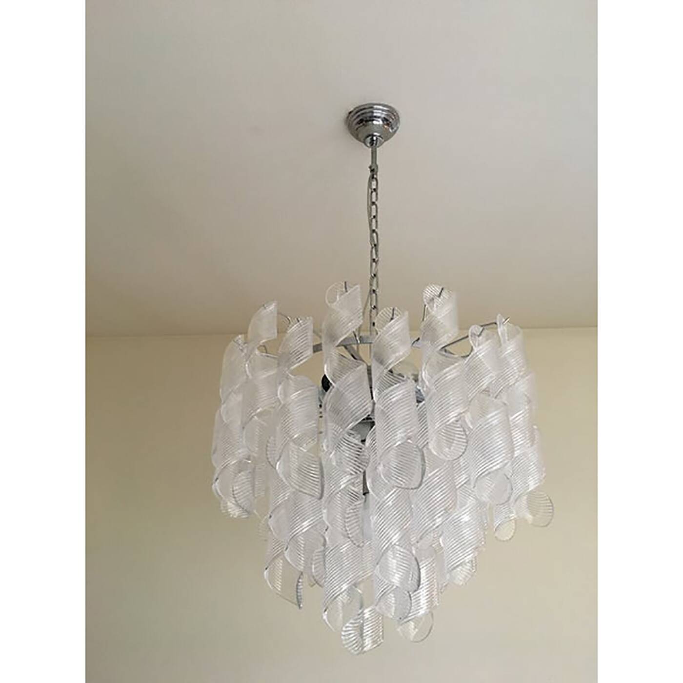 Murano Glass Sputnik Chandelier With Swirling Italian Glass