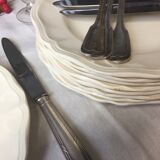 8 flat plates, color Ivory made in france Digoin Sarreguemines