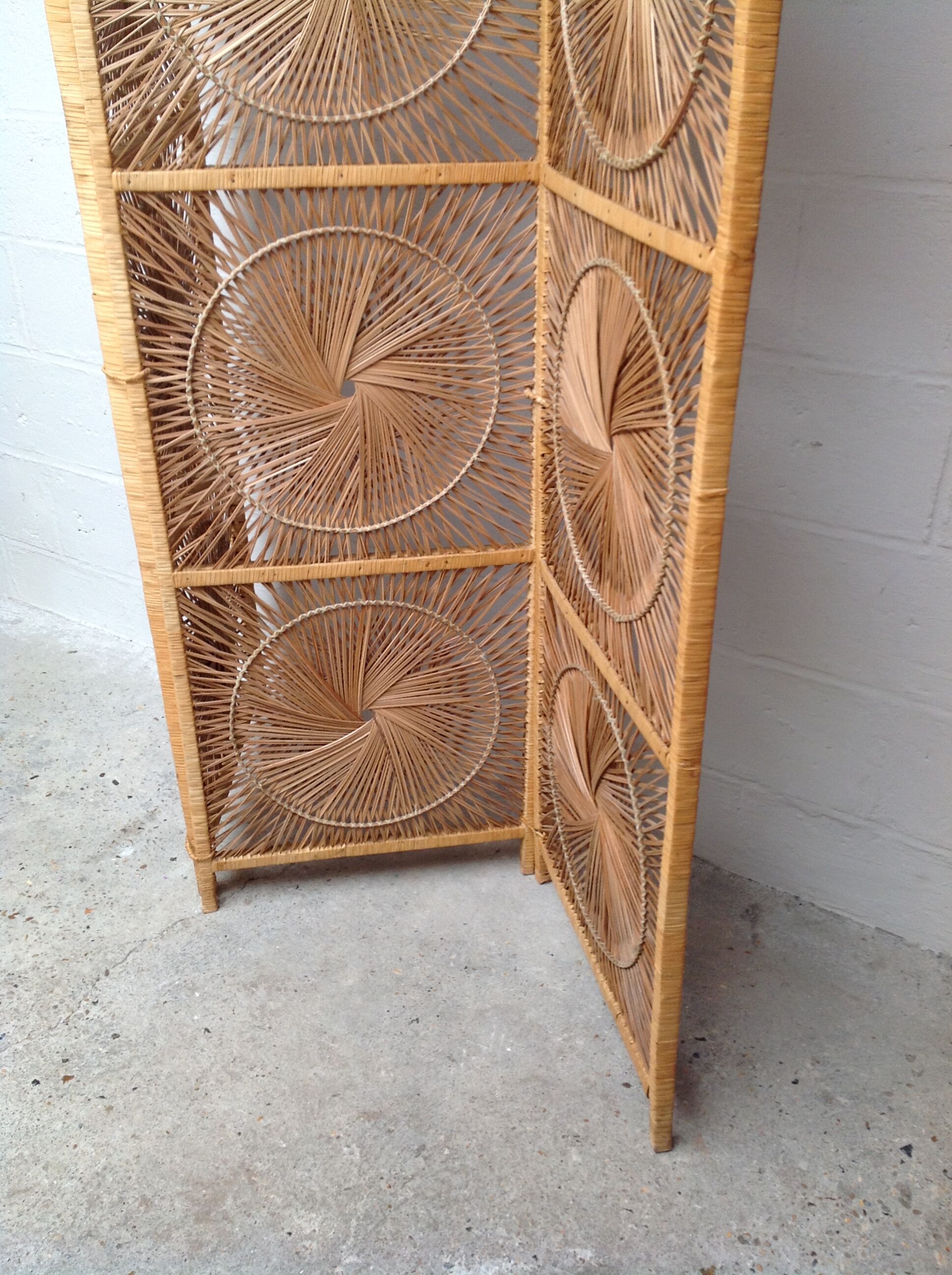 Vintage rattan screen