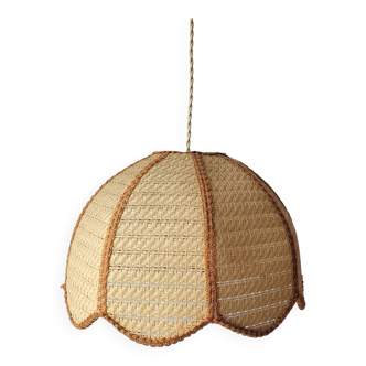 Suspension fleur en rabane