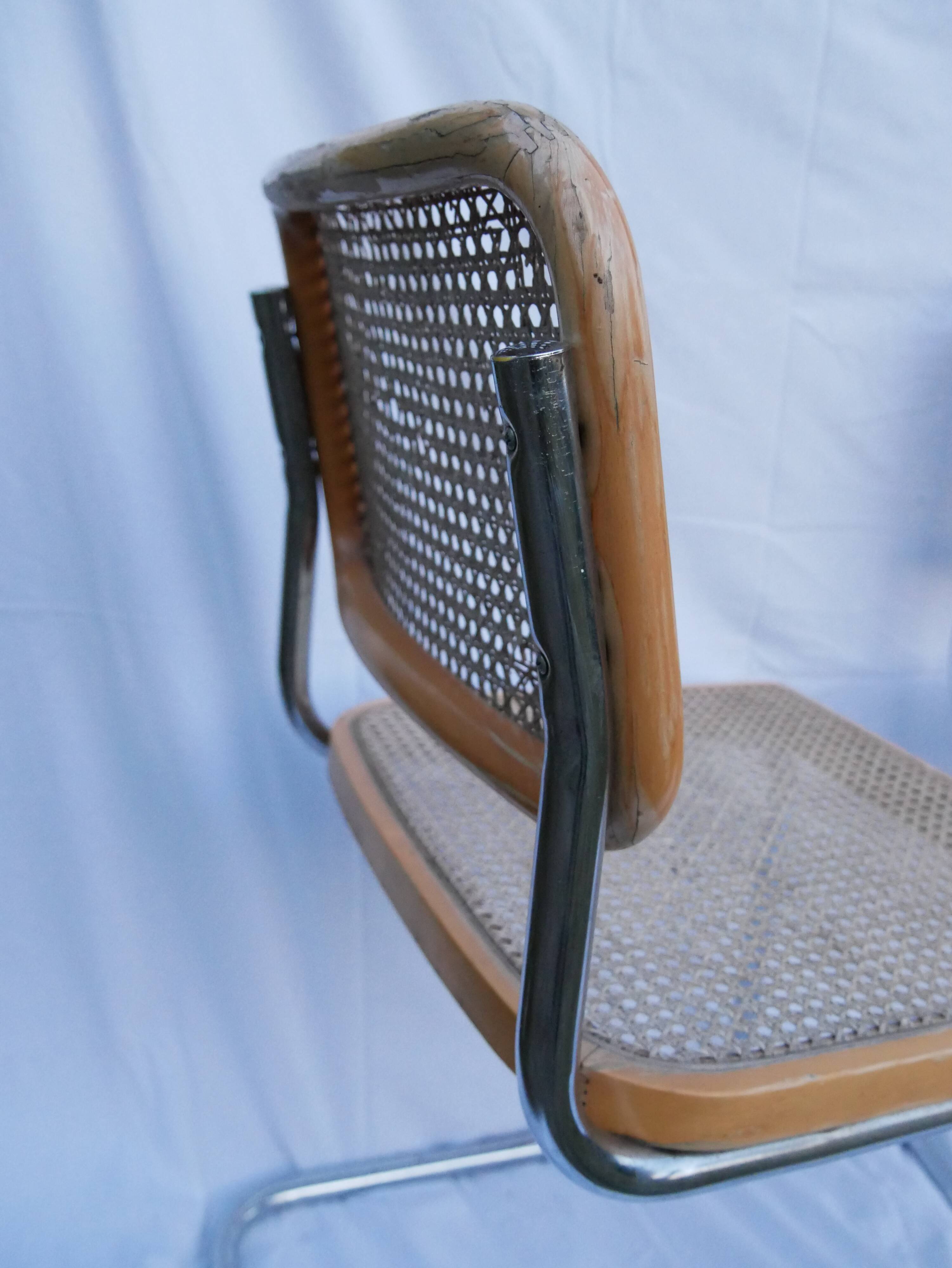 Duo of chaises Marcel Breuer model cesca b32 beech