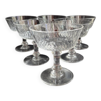 6 Baccarat Champigny champagne glasses