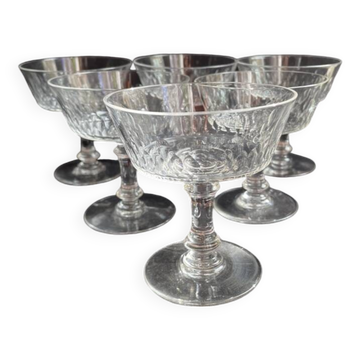 6 Coupes à champagne Baccarat Champigny