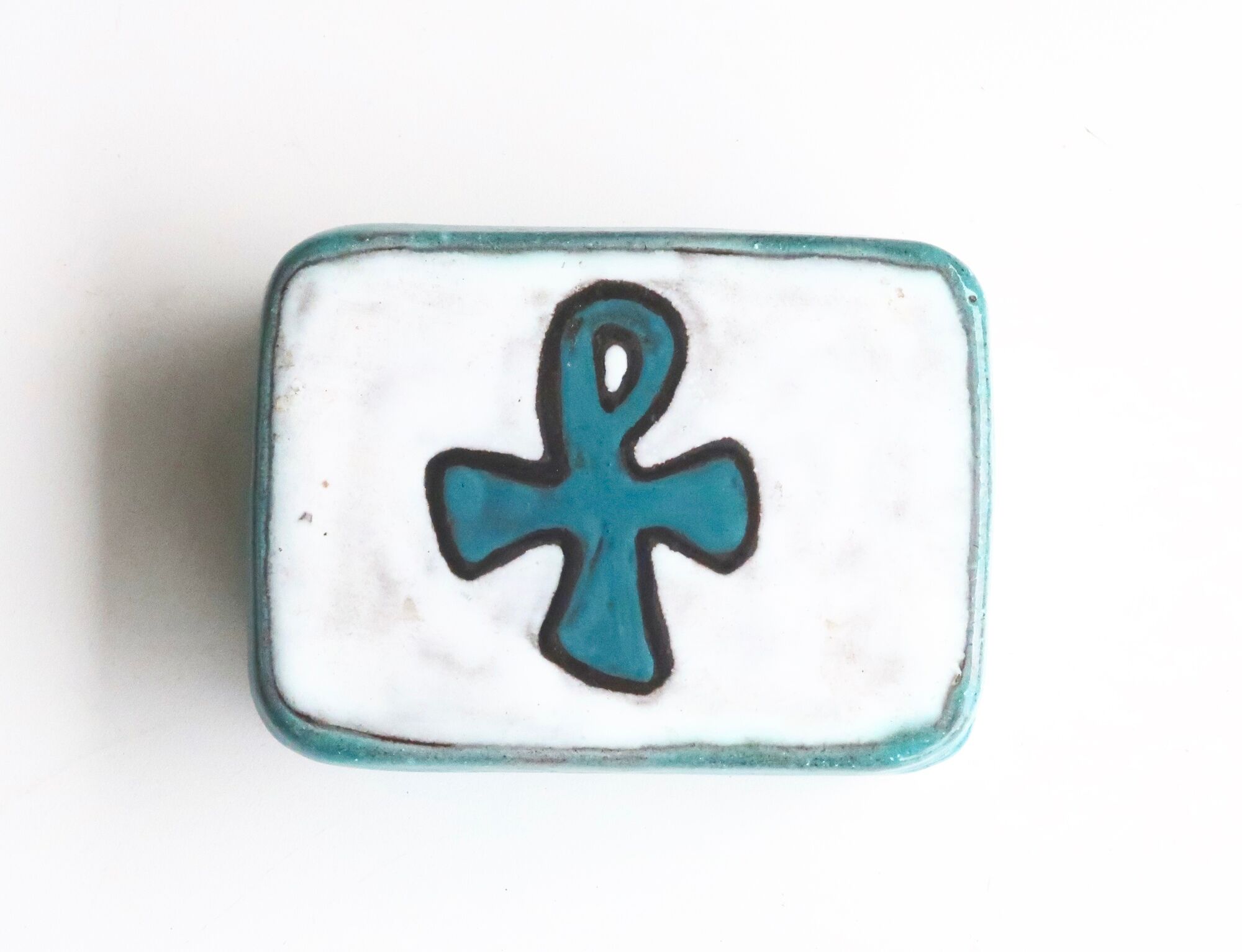 Ceramic box by Yvette Manoy, Namur, 60s
