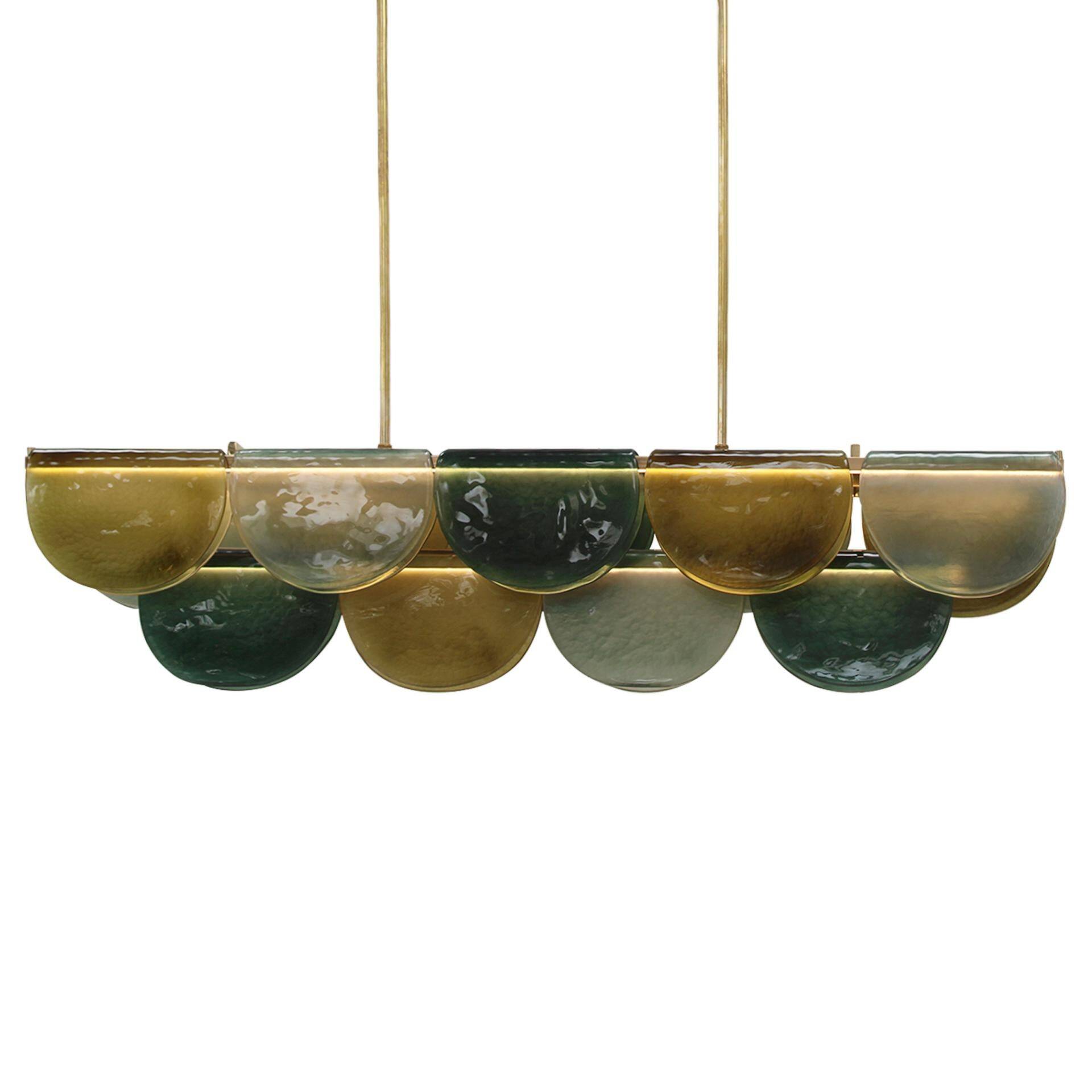 Lampe de plafond en verre de Murano allongée, Italie