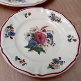 Three rustic plates Sarreguemines France