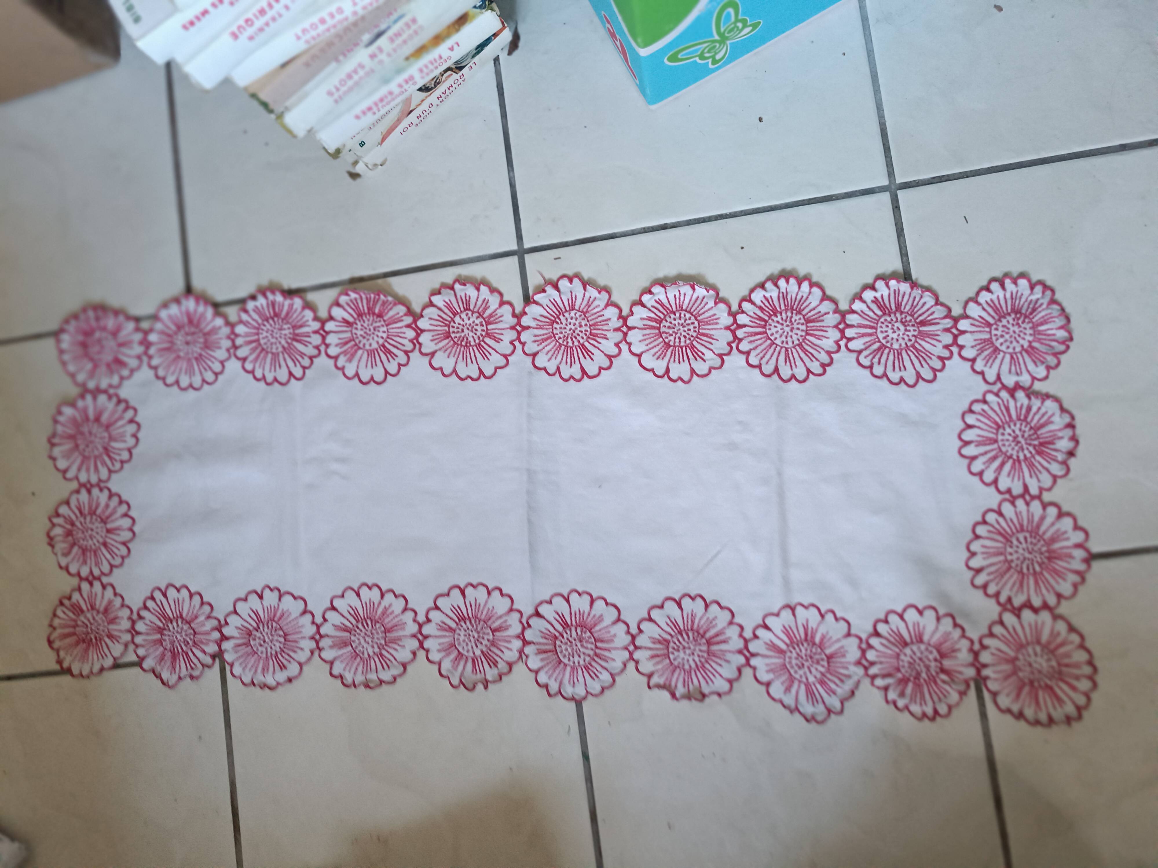 Table runner or other. Hand embroidered.