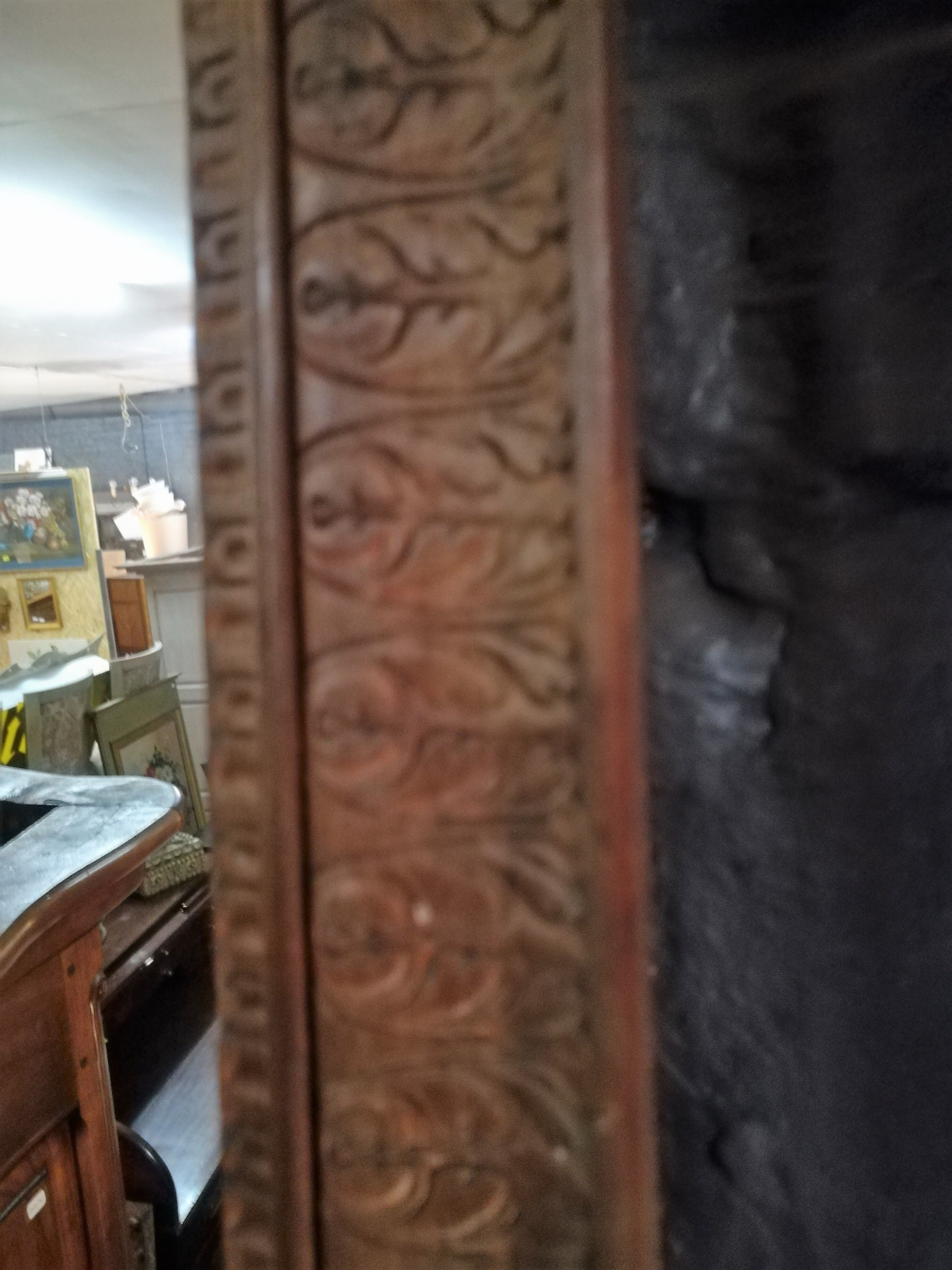 Pair of carved wooden mirrors 38x48cm