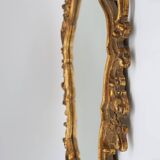 Belgian Baroque Gold Framed Oval Mirror, 1950s