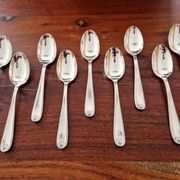 Christofle, Paris - Set of 9 small spoons (coffee) - Marot/Bérain model - in silver-plated metal