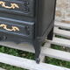 Louis XV style black commode with natural wood top – 3 drawers