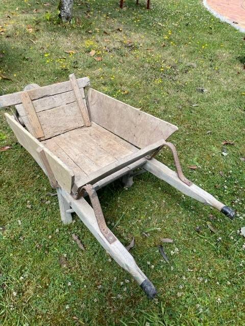 Old wooden wheelbarrow