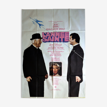 Affiche cinéma originale "L’année Sainte" Jean Gabin, Jean-Claude Brialy