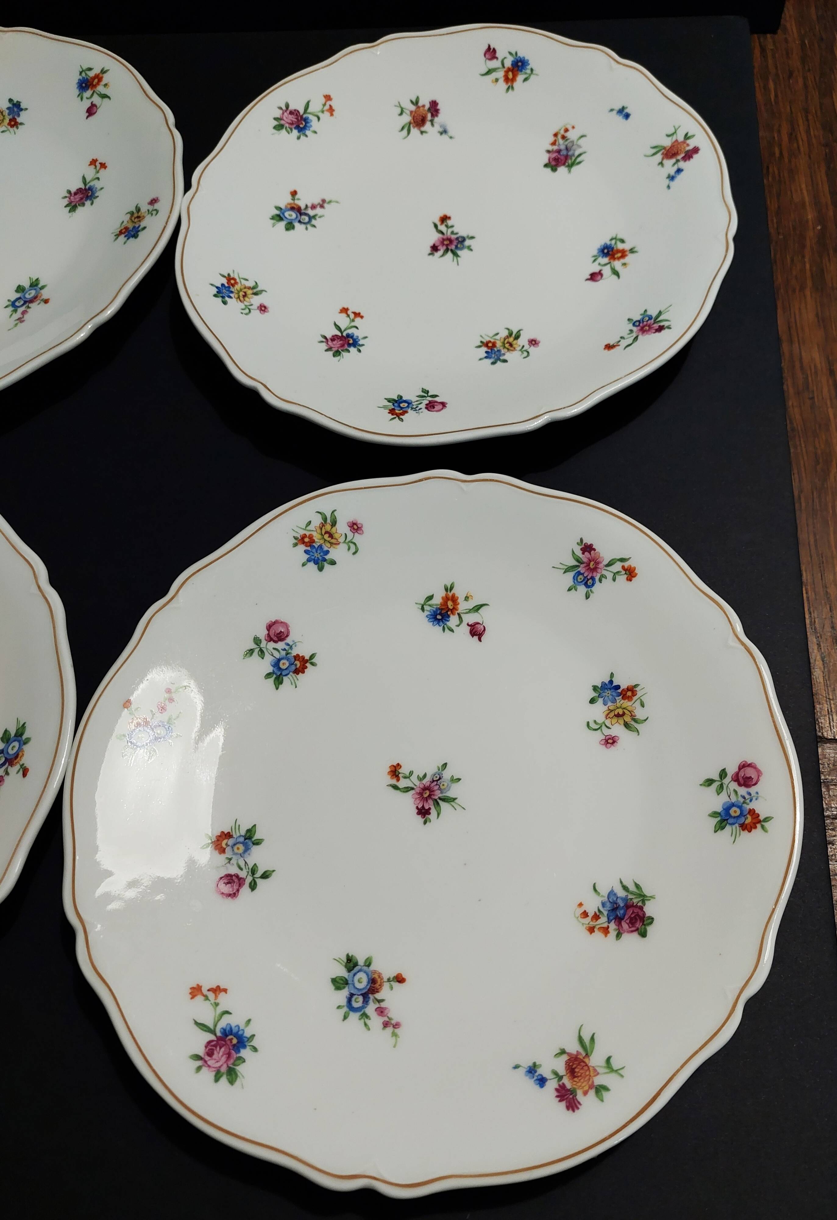 Dessert plates series of six Limoges Legrand porcelain