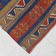 3x14 Navy Blue & Red Kilim Rug, 100x410 Rare Size Kilim Rug,Wool Runner Rug